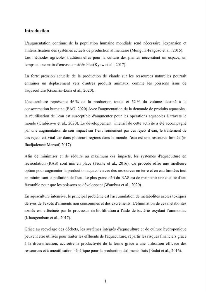 Conception d\'un système d\'élevage en aquaponie