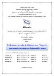 Réalisation d'un piège à sédiments pour l'étude des mouvements des sables sur le dune et les plages: