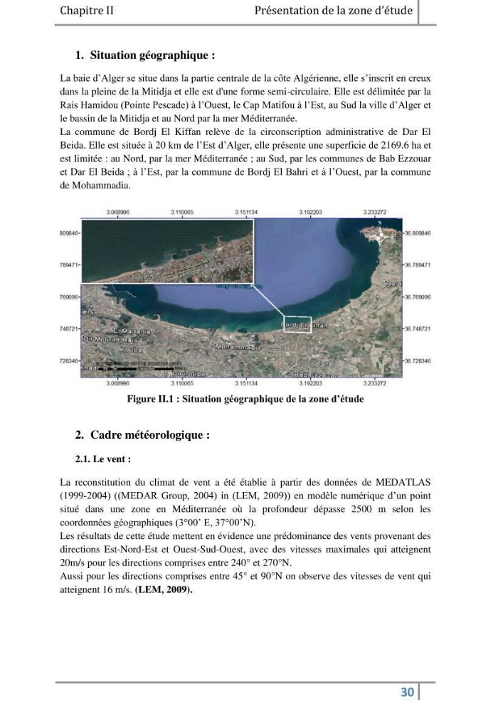 Morphodynamique et modélisation hydro-sédimentaire des plages du littoral centre Algérois « cas de la frange côtière Bordj El Kiffan »: