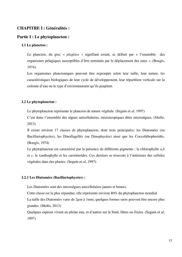 Dynamique et diversité du peuplement phytoplanctonique de la baie de Bou-Ismail.