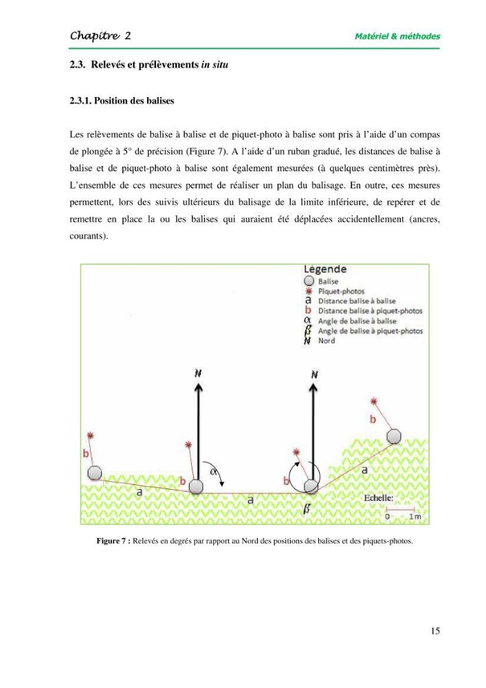 Mise en place du balisage au niveau de la limite inférieure de l\'herbier à Posidonia oceanica (L) delile de l\'anse de kouâli