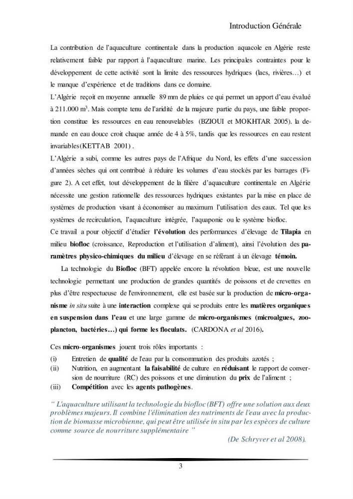 Essais d’élevage de Tilapia Nilotica en système biofloc : Effet sur la croissance, la reproduction et les paramètres du milieu