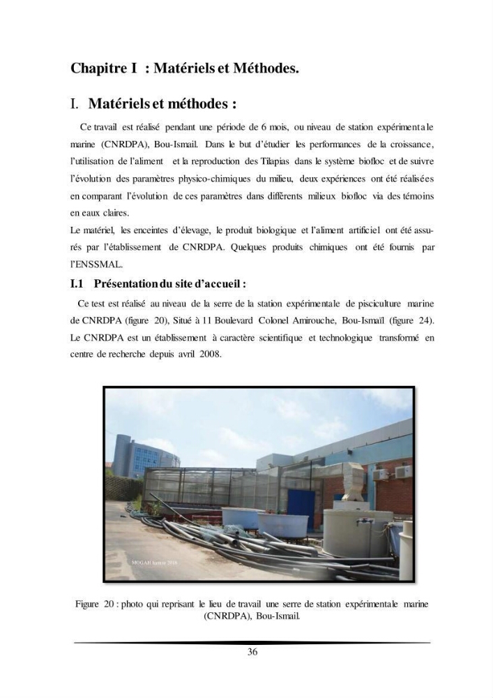 Essais d’élevage de Tilapia Nilotica en système biofloc : Effet sur la croissance, la reproduction et les paramètres du milieu