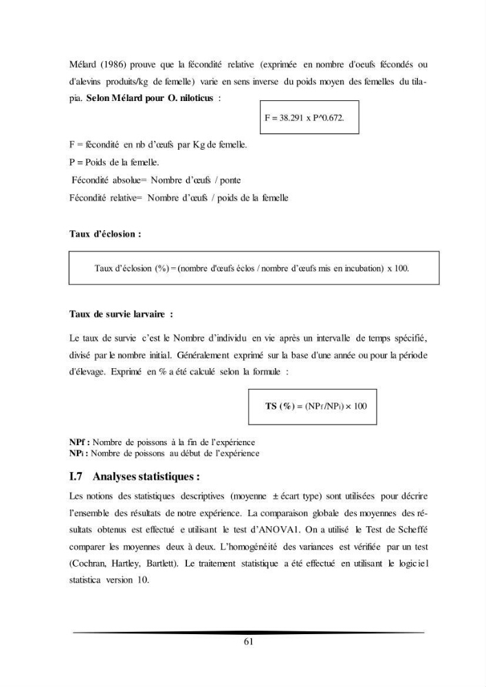 Essais d’élevage de Tilapia Nilotica en système biofloc : Effet sur la croissance, la reproduction et les paramètres du milieu