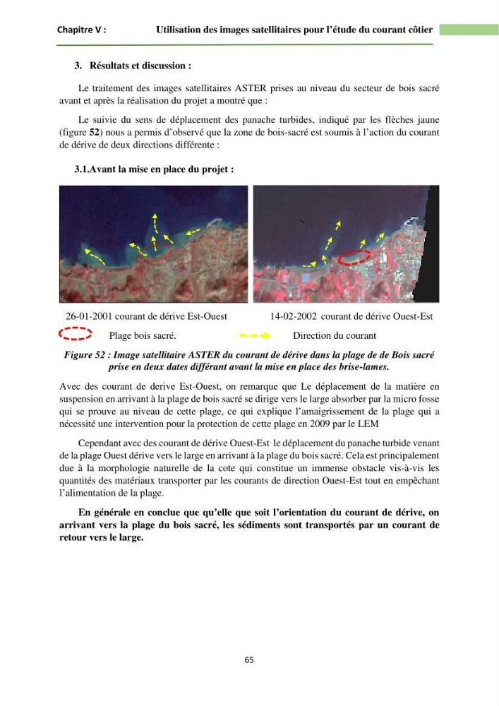 Combinaison des modèles numériques et des images satéllites pour la détermination des courants côtiers.: