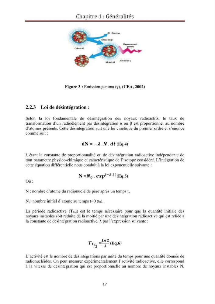 Détermination de la pollution radioactive dans les sédiments marins de la baie d\'Alger