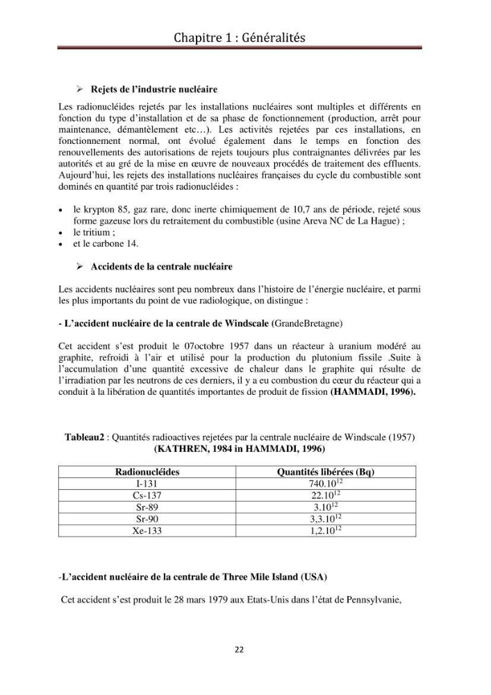 Détermination de la pollution radioactive dans les sédiments marins de la baie d\'Alger