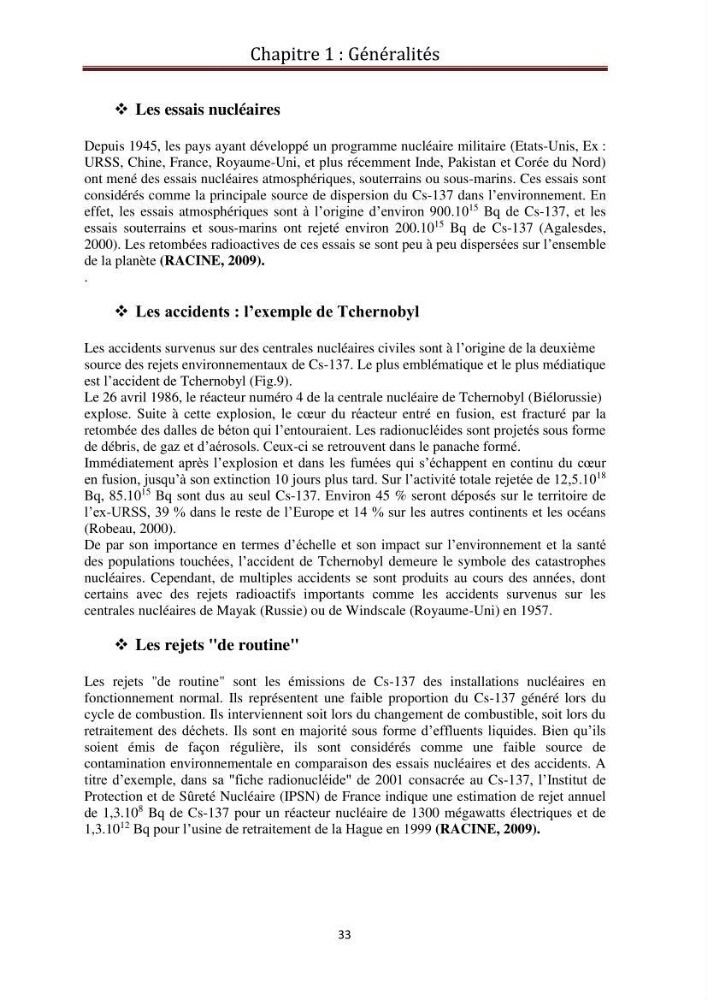 Détermination de la pollution radioactive dans les sédiments marins de la baie d\'Alger