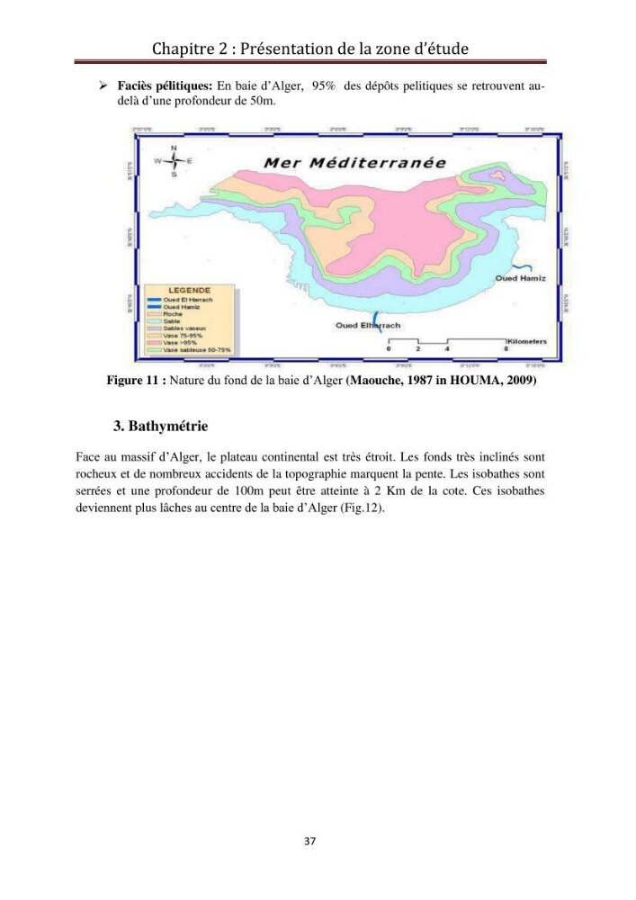 Détermination de la pollution radioactive dans les sédiments marins de la baie d\'Alger