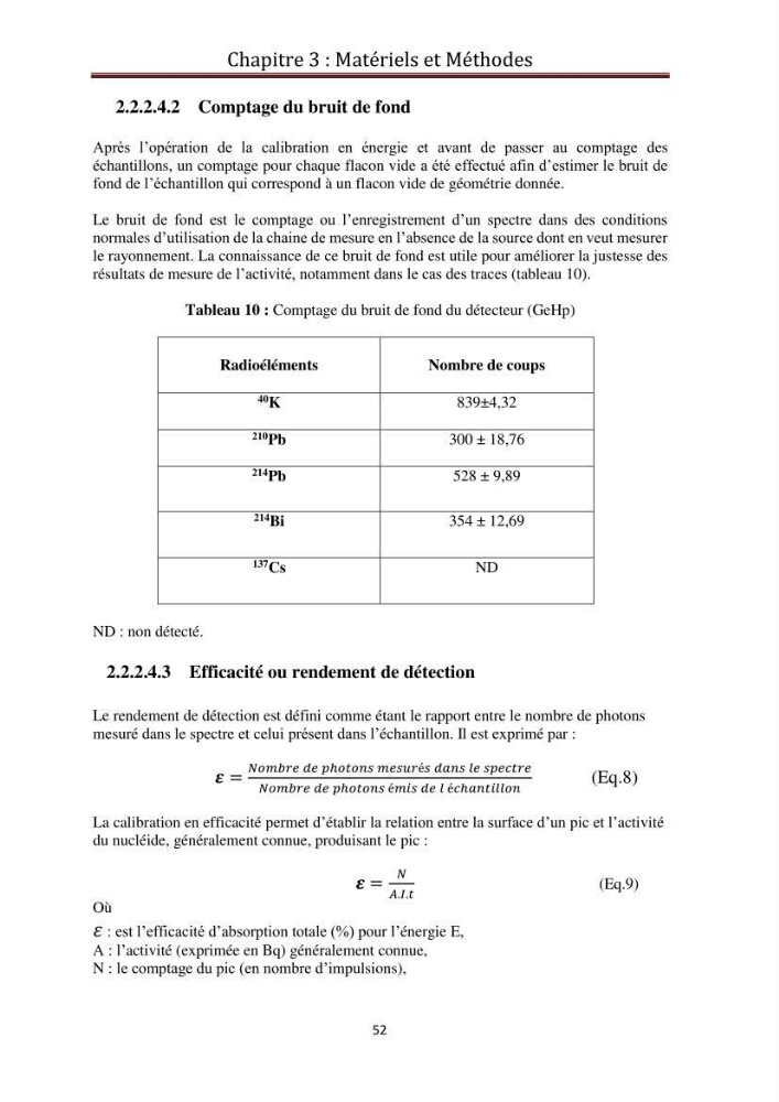 Détermination de la pollution radioactive dans les sédiments marins de la baie d\'Alger
