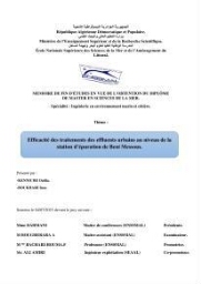 Efficacité des traitements des effluents urbains au niveau de la station d’épuration de Beni Messous