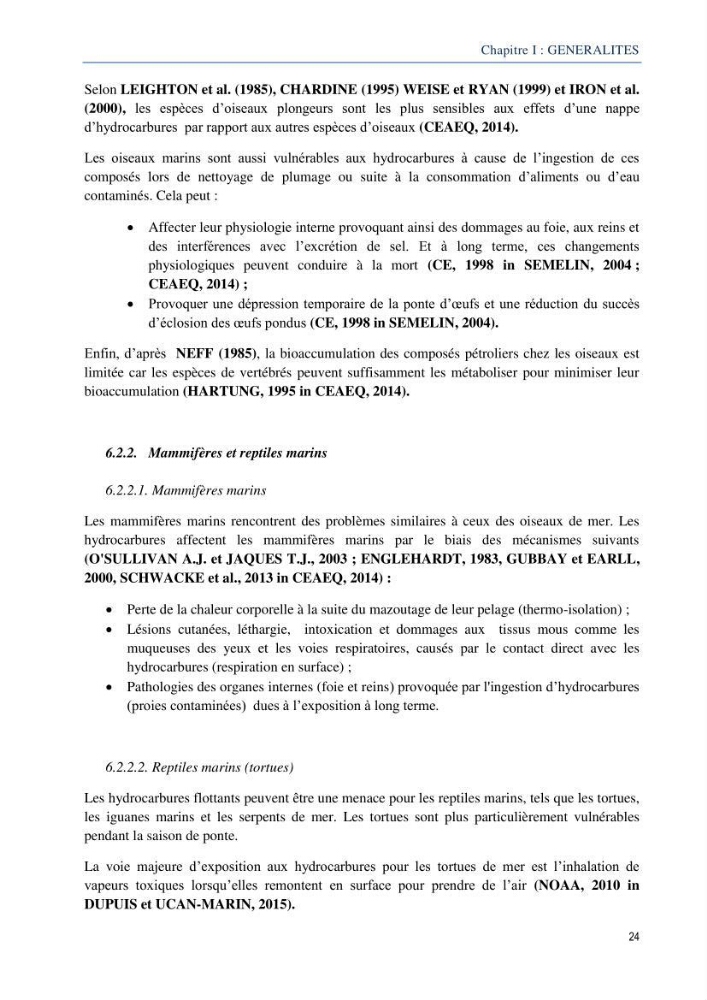 Diagnostic de contamination des eaux du littoral Agerois par les Hydrocarbures:
