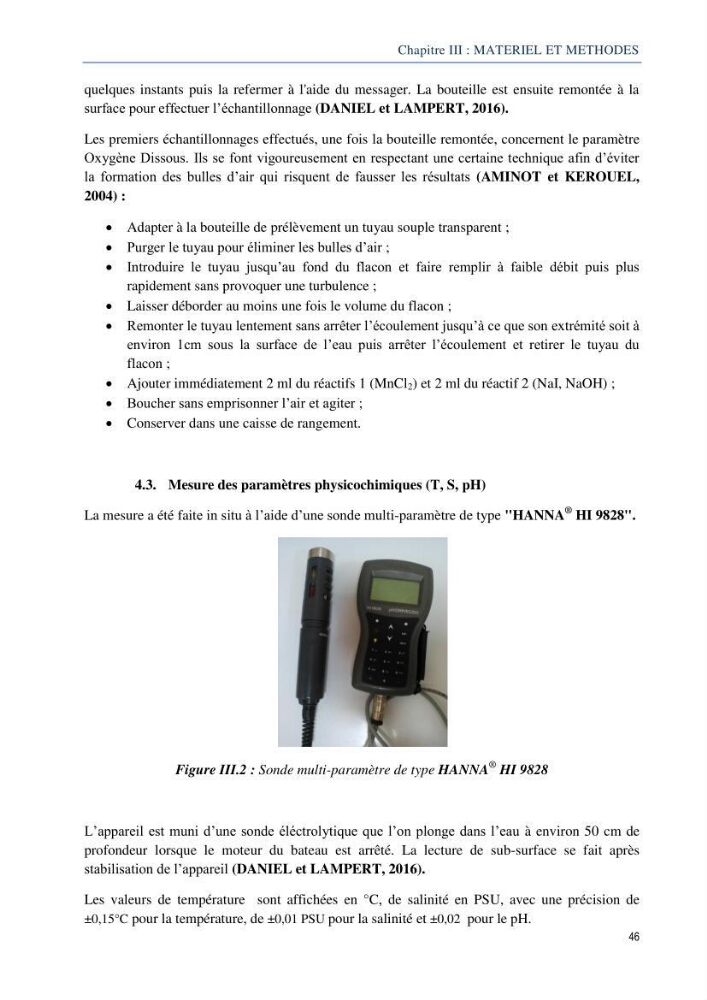 Diagnostic de contamination des eaux du littoral Agerois par les Hydrocarbures: