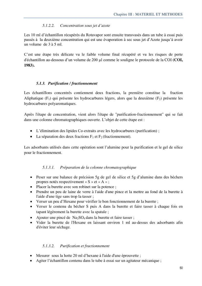 Diagnostic de contamination des eaux du littoral Agerois par les Hydrocarbures: