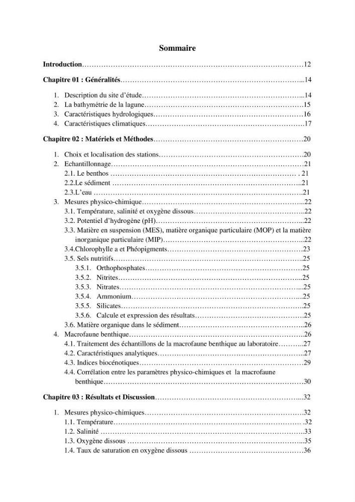 Dynamique des peuplements du Lac Mellah: conditions environnementales