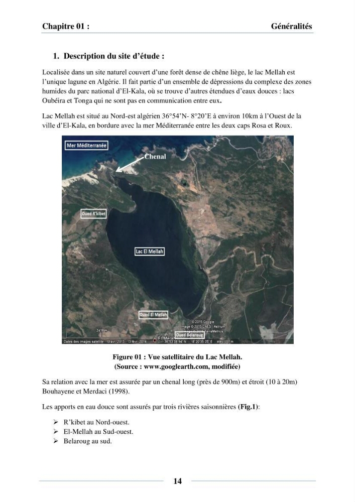 Dynamique des peuplements du Lac Mellah: conditions environnementales