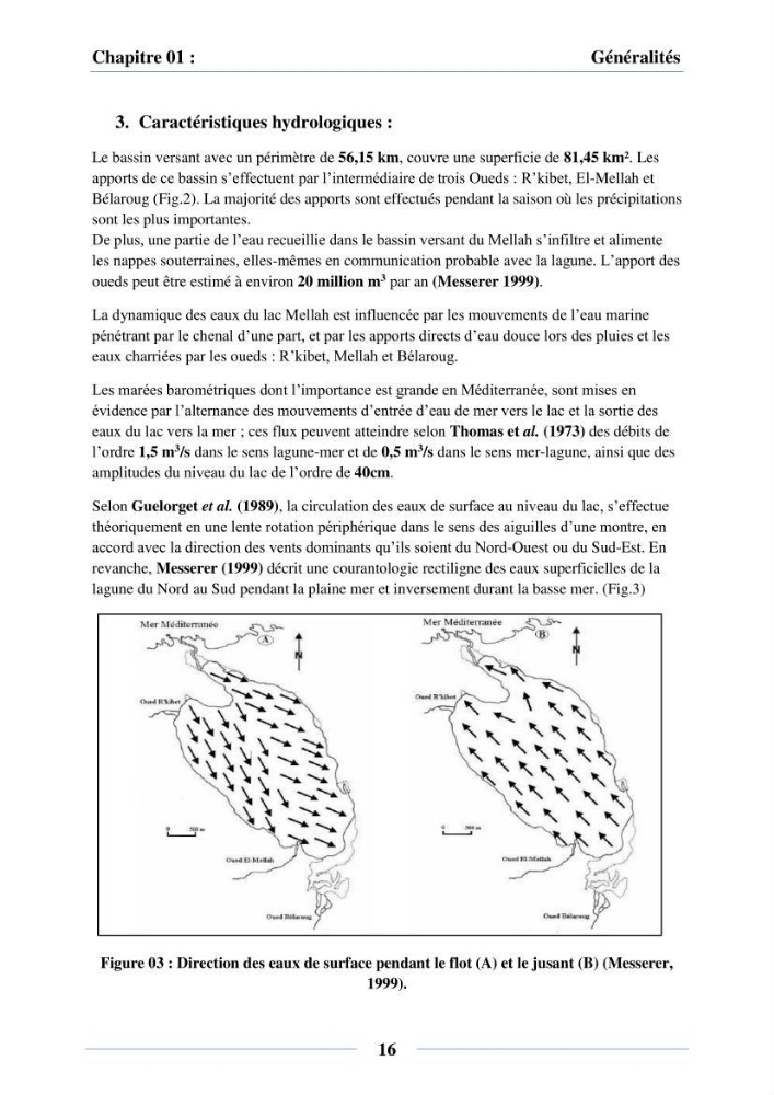 Dynamique des peuplements du Lac Mellah: conditions environnementales