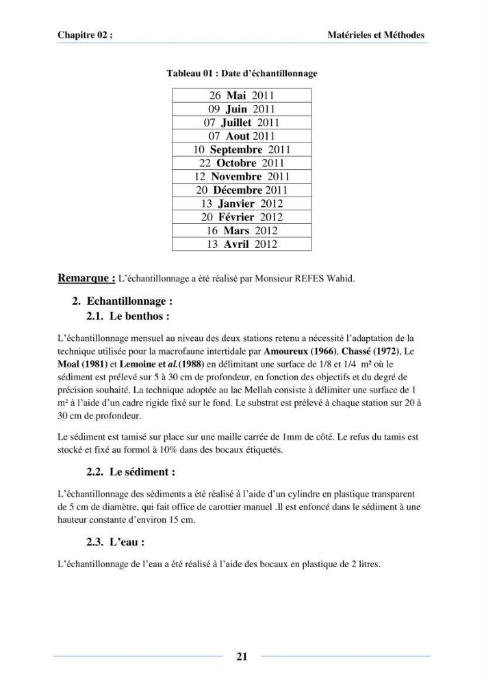 Dynamique des peuplements du Lac Mellah: conditions environnementales