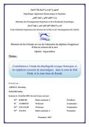 Contribution à l'étude du dinoflagellé toxique Ostreopsis et les épiphytes associés de macroalgues dans la zone de Sidi Fredj et la zone Anse de Kouali: