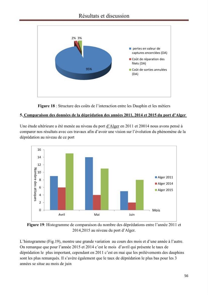 Contribution à l\'étude de la déprédation des petits delphinidés sur la pêche et interaction pêcherie-cétacés le long de la côte Algerienne: