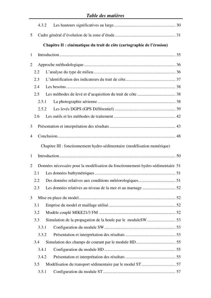 Etude et évaluation de l\'état de la vulnérabilité du système côtier de la zone Est-Algéroise
