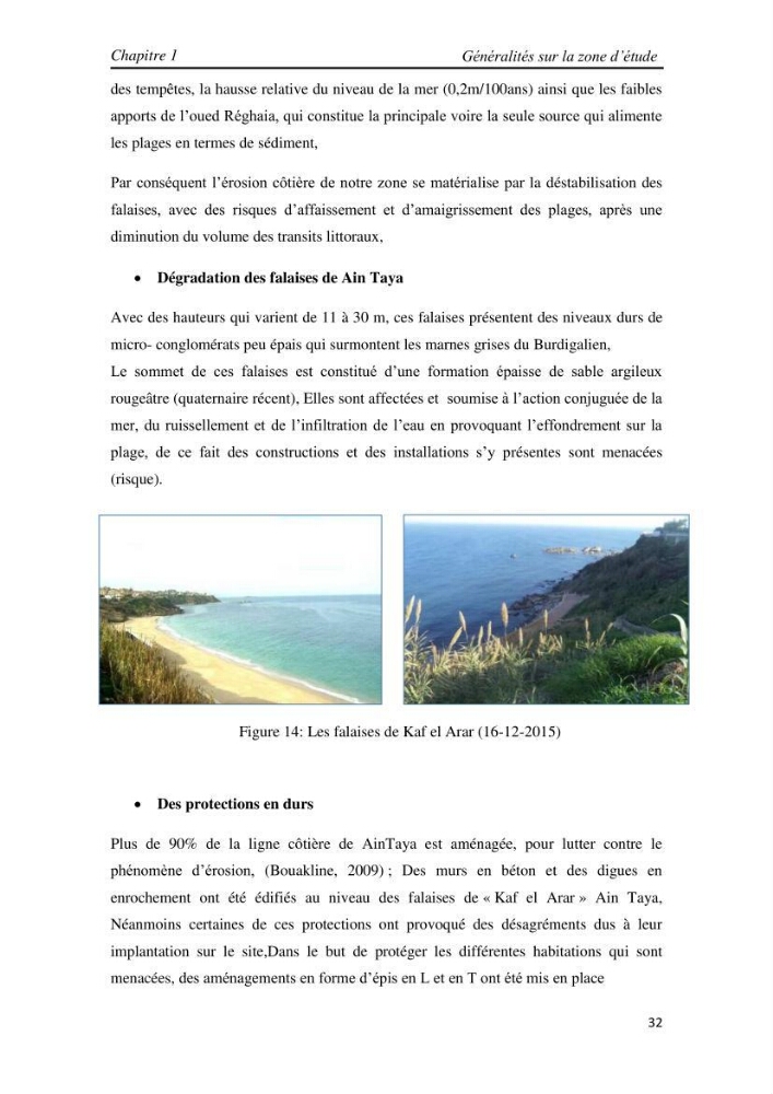 Etude et évaluation de l\'état de la vulnérabilité du système côtier de la zone Est-Algéroise