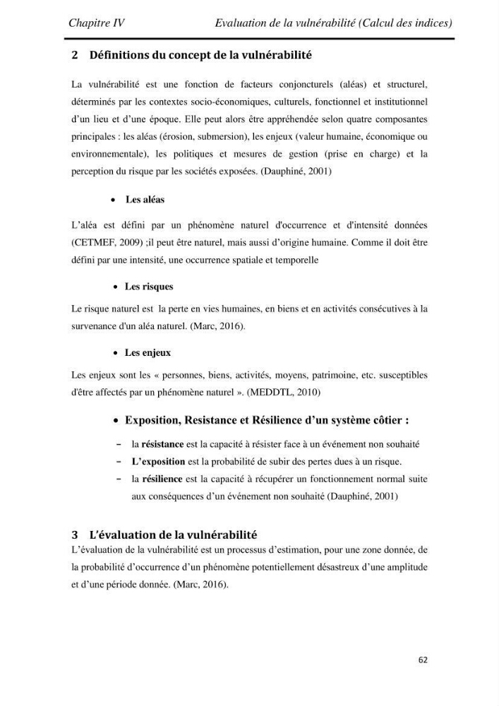 Etude et évaluation de l\'état de la vulnérabilité du système côtier de la zone Est-Algéroise