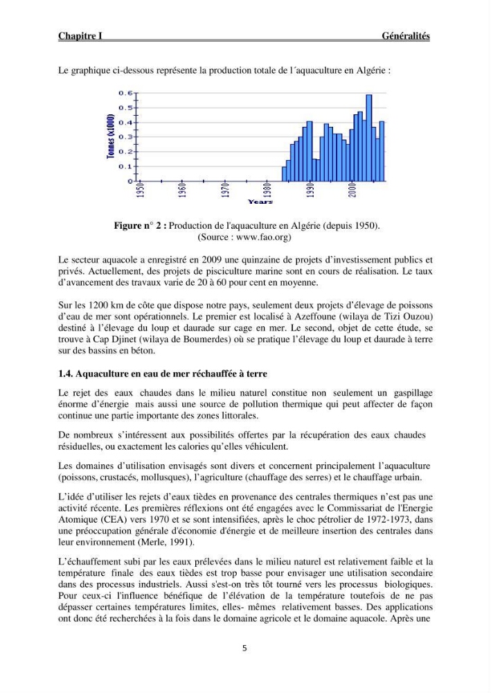 Caractérisation physico-chimique et bactériologique des eaux de la ferme d\'élevage de poissons marins ONDPA Cap Djinet (Wilaya de Boumerdes):
