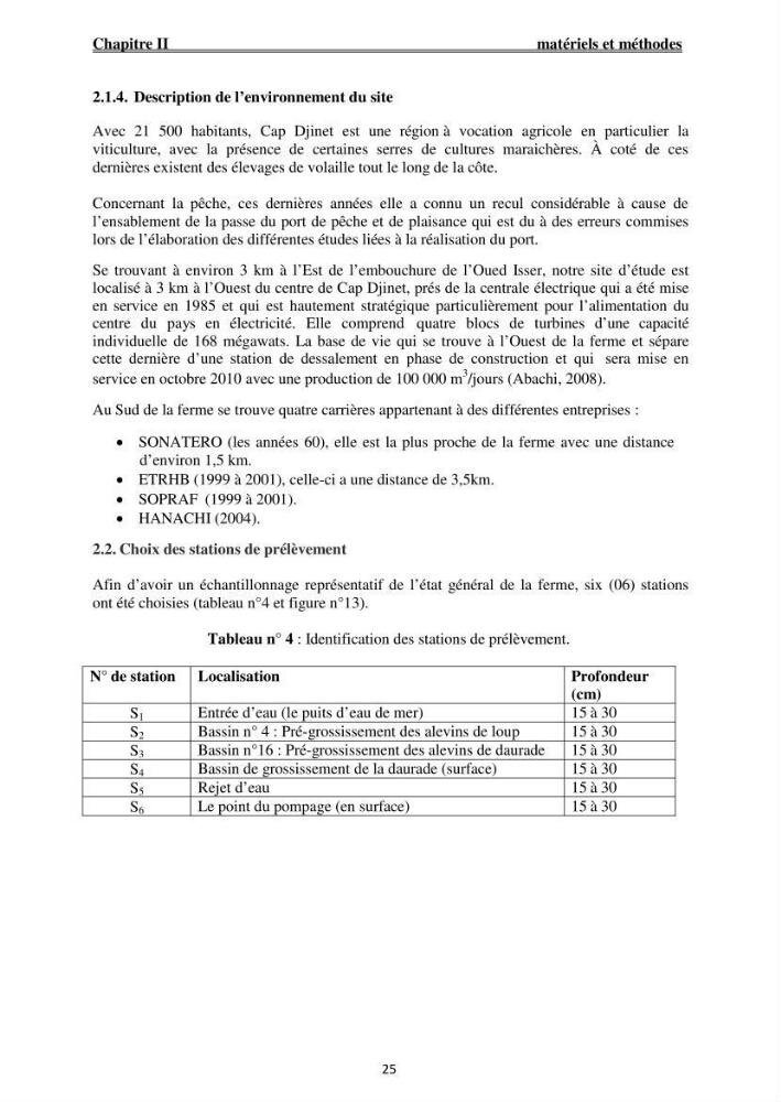 Caractérisation physico-chimique et bactériologique des eaux de la ferme d\'élevage de poissons marins ONDPA Cap Djinet (Wilaya de Boumerdes):