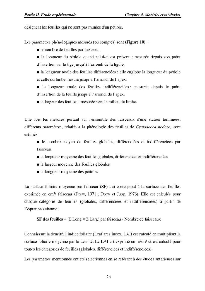 Etude des caractéristiques structurelles de Cymodocea nodosa (Ucria) Ascherson (1870) dans la baie de Bou Ismaïl