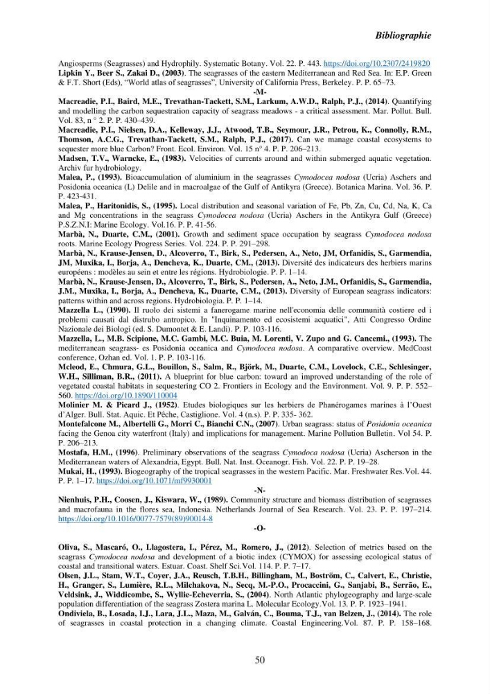 Etude des caractéristiques structurelles de Cymodocea nodosa (Ucria) Ascherson (1870) dans la baie de Bou Ismaïl