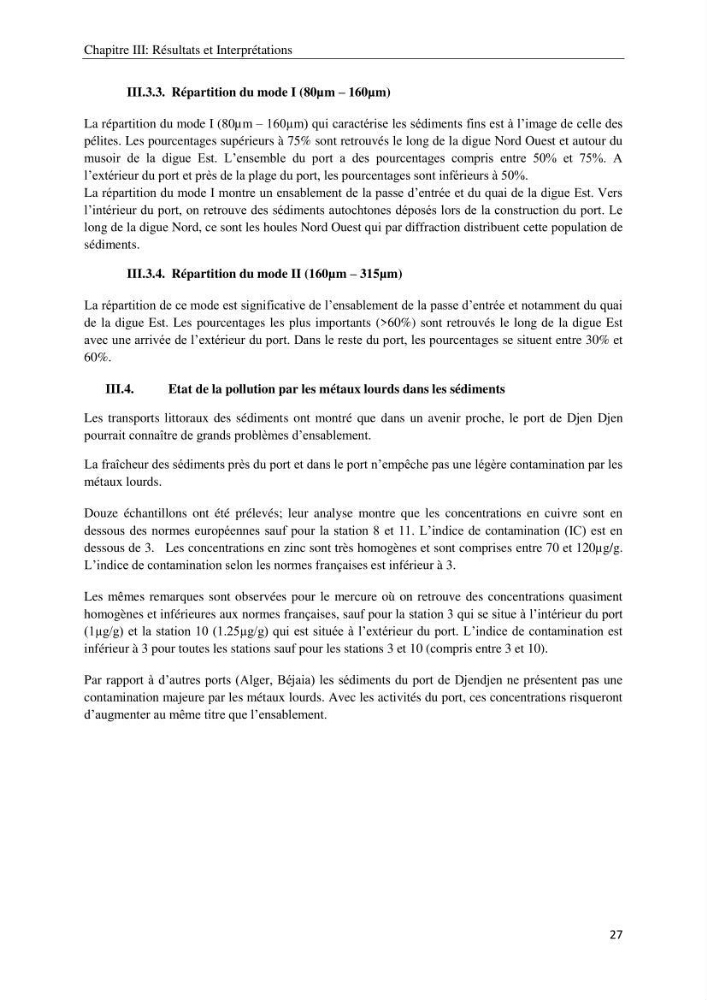 Ensablement et pollution par les métaux lourds des sédiments du port de Djen Djen