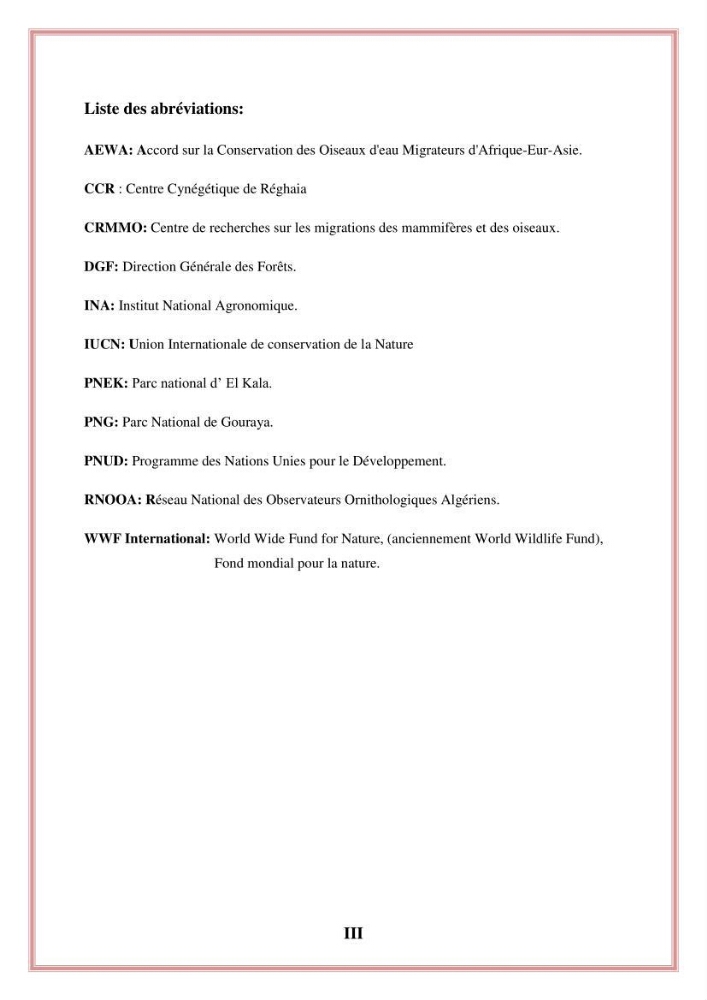 Reconstitution des informations sur les oiseaux marins bagués rencontrés sur le littoral de la wilaya de Tipaza