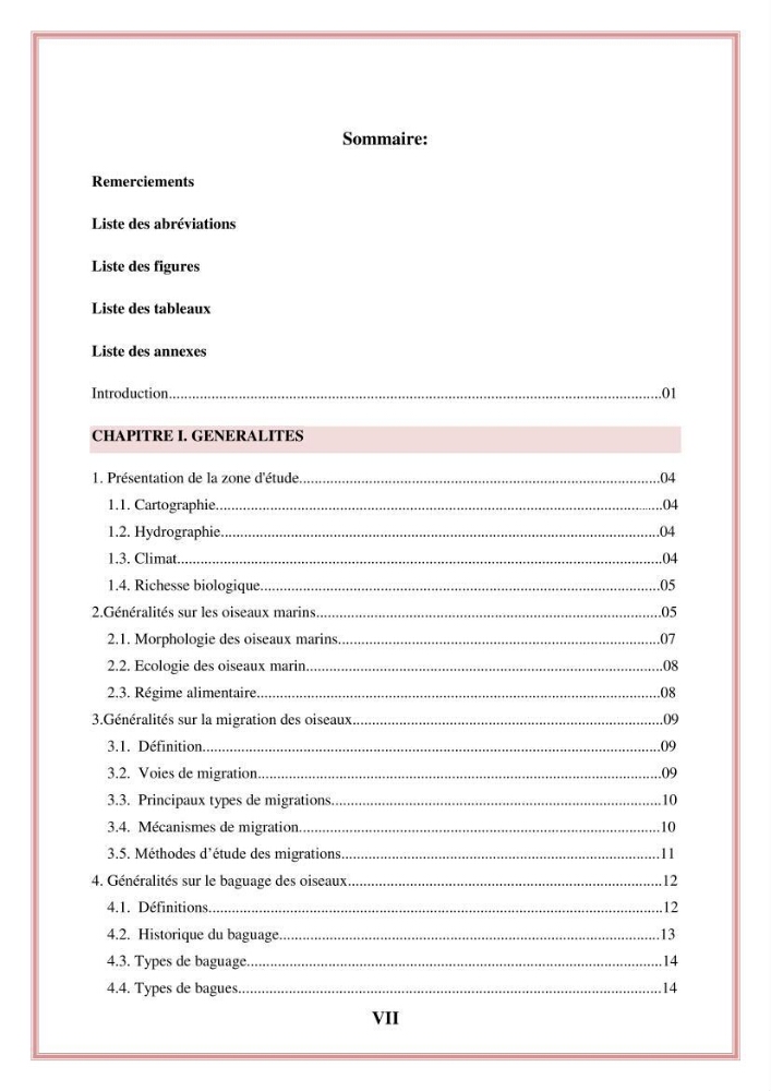 Reconstitution des informations sur les oiseaux marins bagués rencontrés sur le littoral de la wilaya de Tipaza