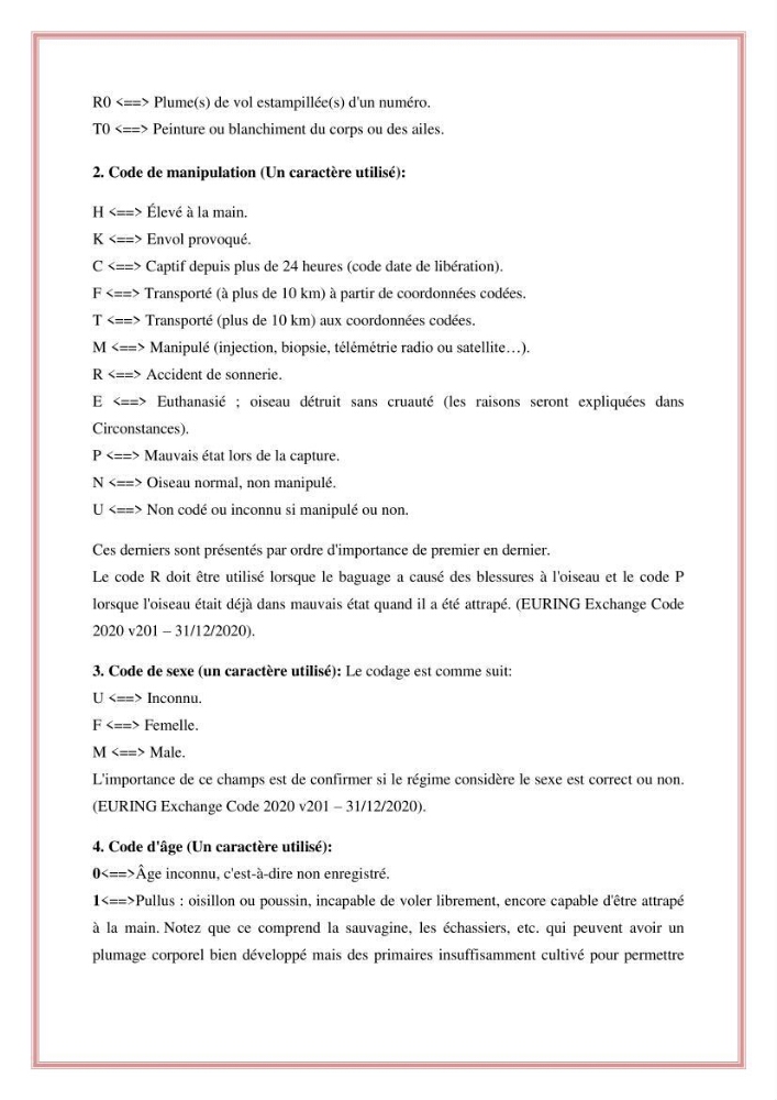 Reconstitution des informations sur les oiseaux marins bagués rencontrés sur le littoral de la wilaya de Tipaza