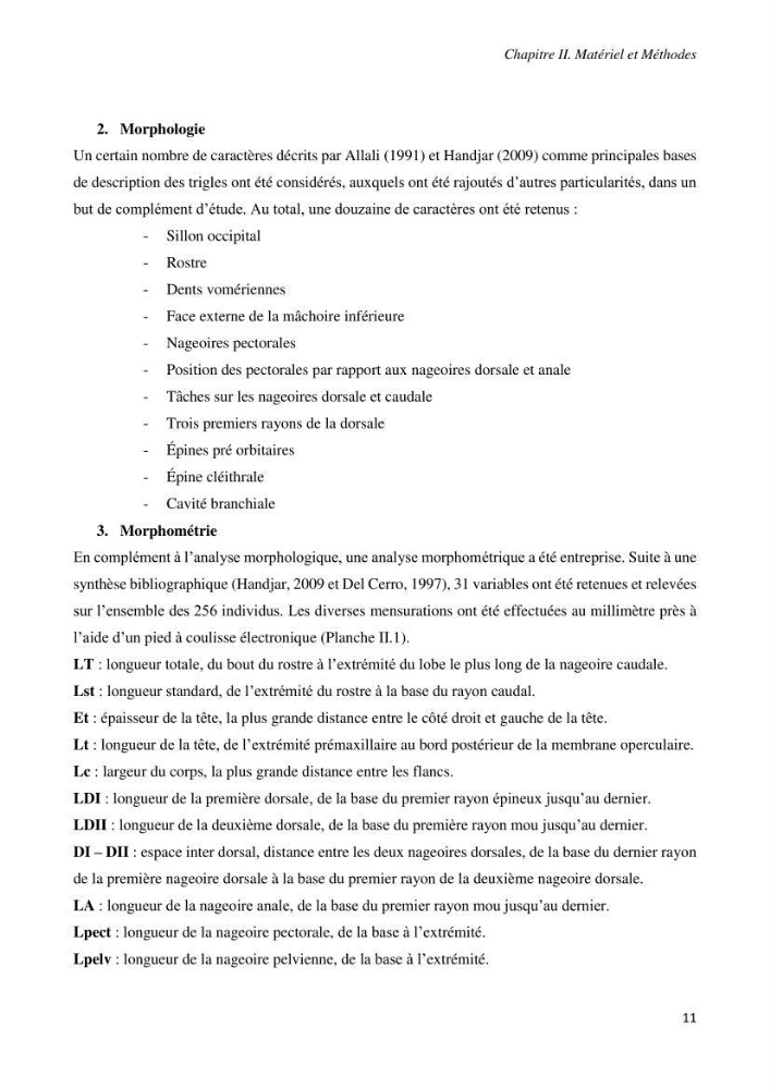 Contribution à l’étude de la systématique de la famille des Triglidae (Ostéichtyens, Actinoptérygiens) du bassin algérien