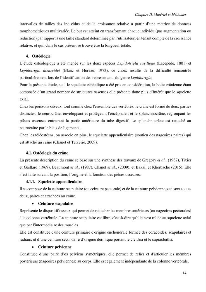 Contribution à l’étude de la systématique de la famille des Triglidae (Ostéichtyens, Actinoptérygiens) du bassin algérien