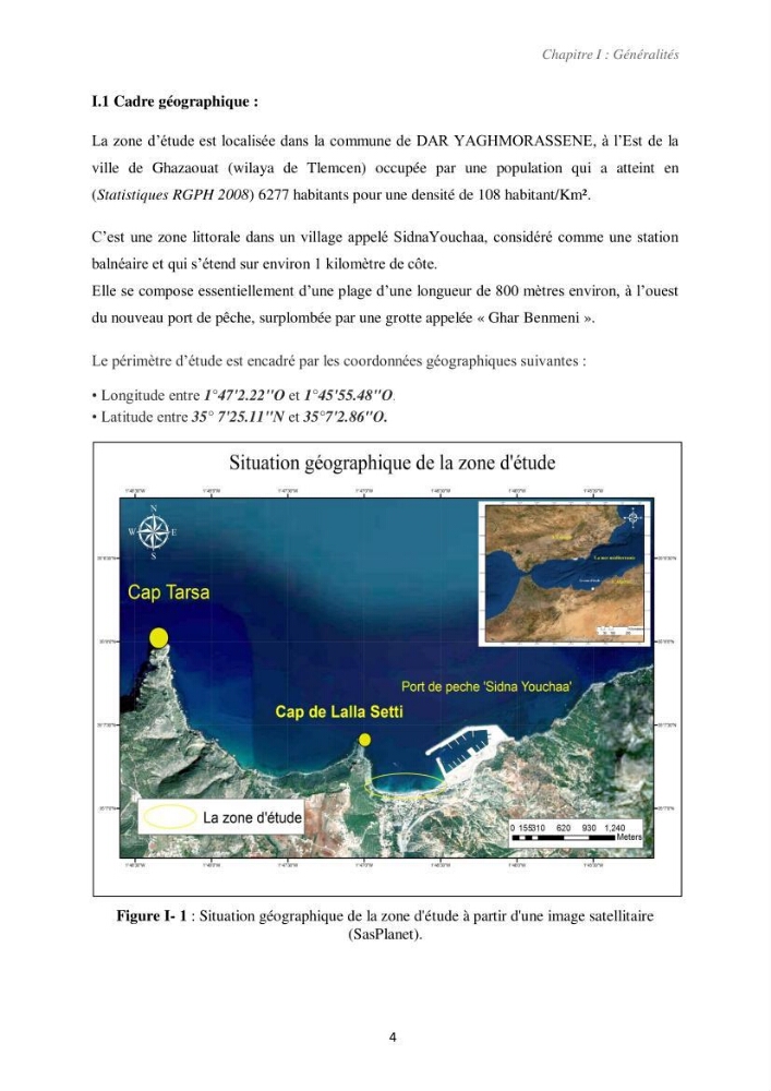 Etude d\'impact des infrastructures portuaires sur le processus hydro-sédimentaire: cas du port de pêche de Sidna Youchaa.W.de Tlemcen