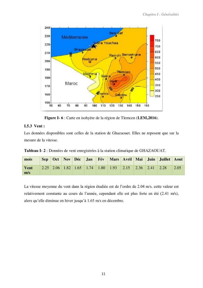 Etude d\'impact des infrastructures portuaires sur le processus hydro-sédimentaire: cas du port de pêche de Sidna Youchaa.W.de Tlemcen