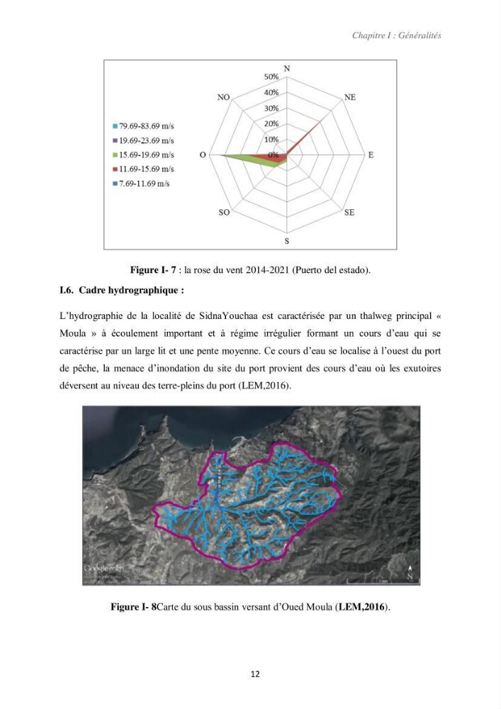 Etude d\'impact des infrastructures portuaires sur le processus hydro-sédimentaire: cas du port de pêche de Sidna Youchaa.W.de Tlemcen