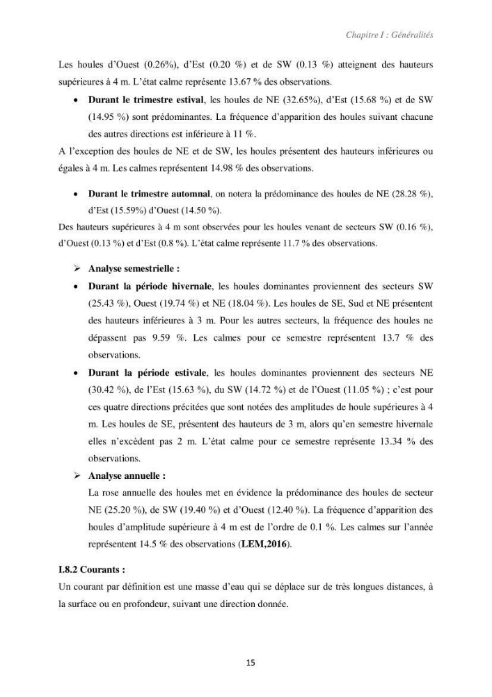Etude d\'impact des infrastructures portuaires sur le processus hydro-sédimentaire: cas du port de pêche de Sidna Youchaa.W.de Tlemcen