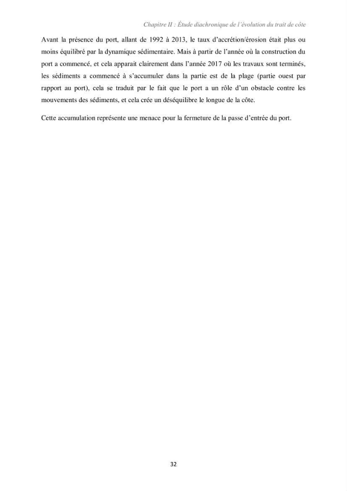 Etude d\'impact des infrastructures portuaires sur le processus hydro-sédimentaire: cas du port de pêche de Sidna Youchaa.W.de Tlemcen