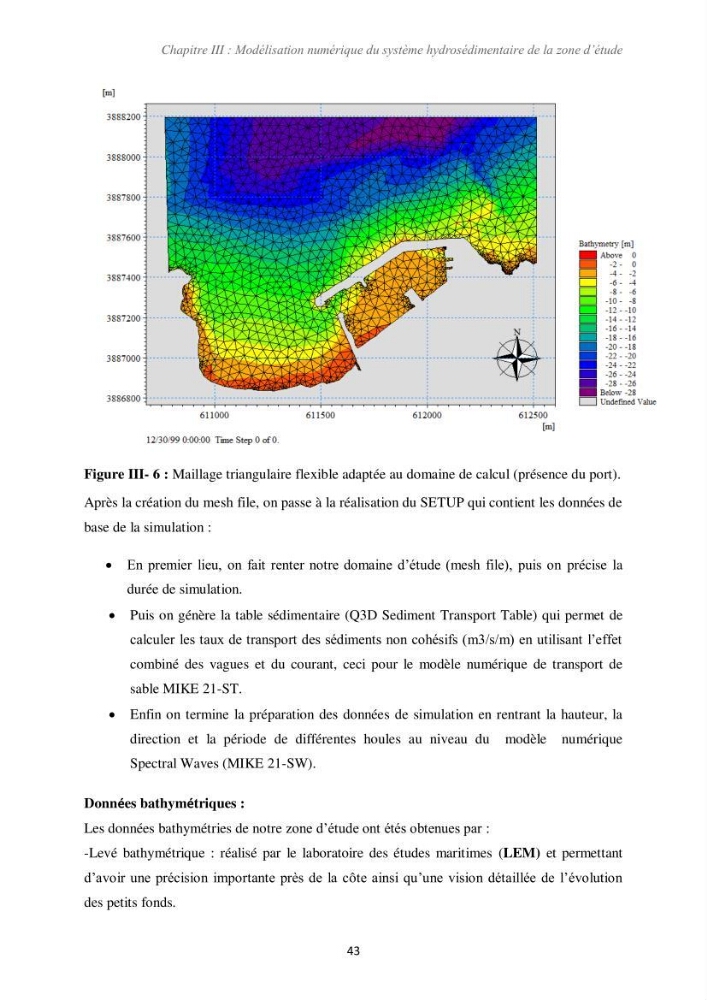 Etude d\'impact des infrastructures portuaires sur le processus hydro-sédimentaire: cas du port de pêche de Sidna Youchaa.W.de Tlemcen