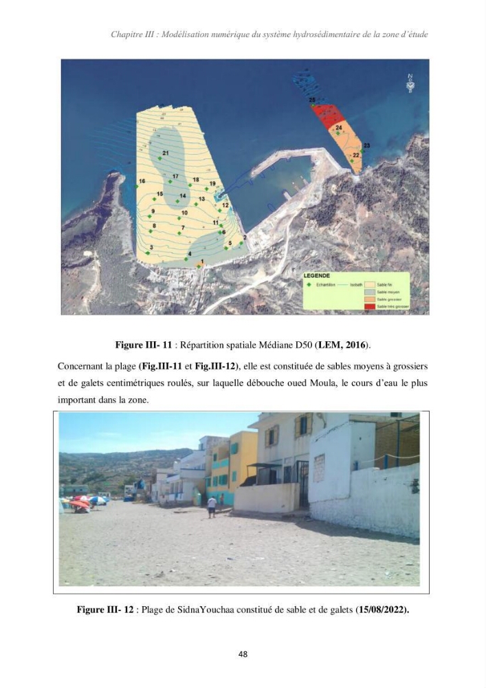 Etude d\'impact des infrastructures portuaires sur le processus hydro-sédimentaire: cas du port de pêche de Sidna Youchaa.W.de Tlemcen