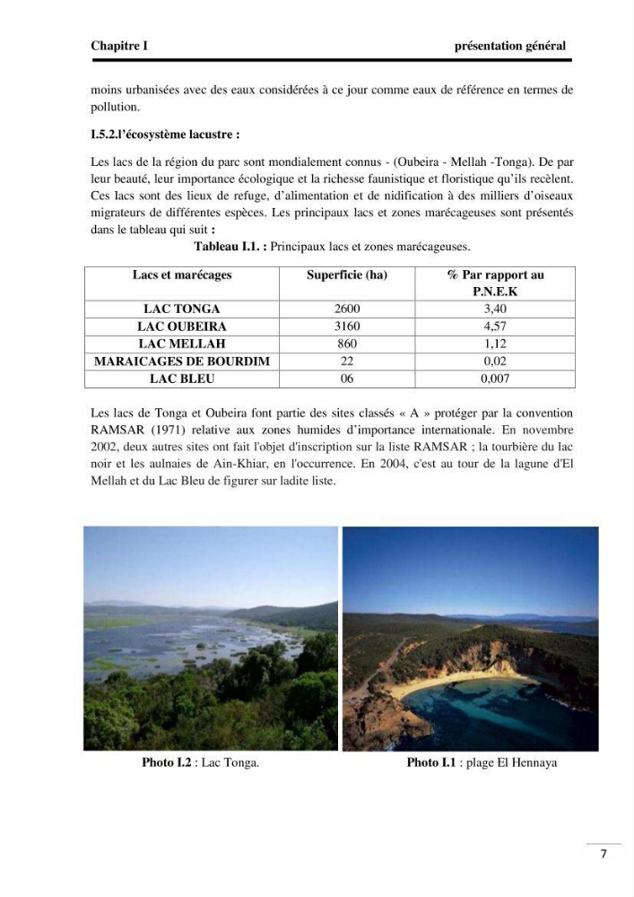 Analyse de données environnementales dans la région d\'El Kala (qualité des eaux)