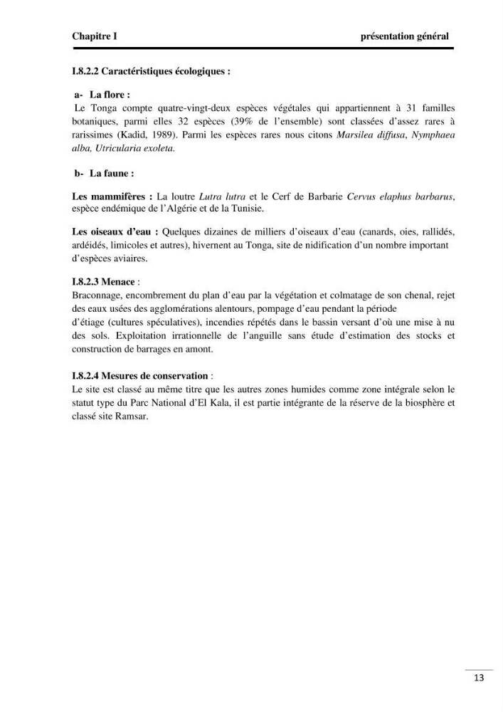 Analyse de données environnementales dans la région d\'El Kala (qualité des eaux)