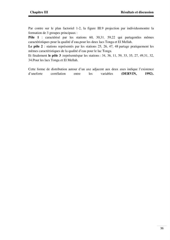 Analyse de données environnementales dans la région d\'El Kala (qualité des eaux)