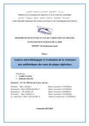 Analyse microbiologique et évaluation de la résistance aux antibiotiques des eaux de plages algéroises.: