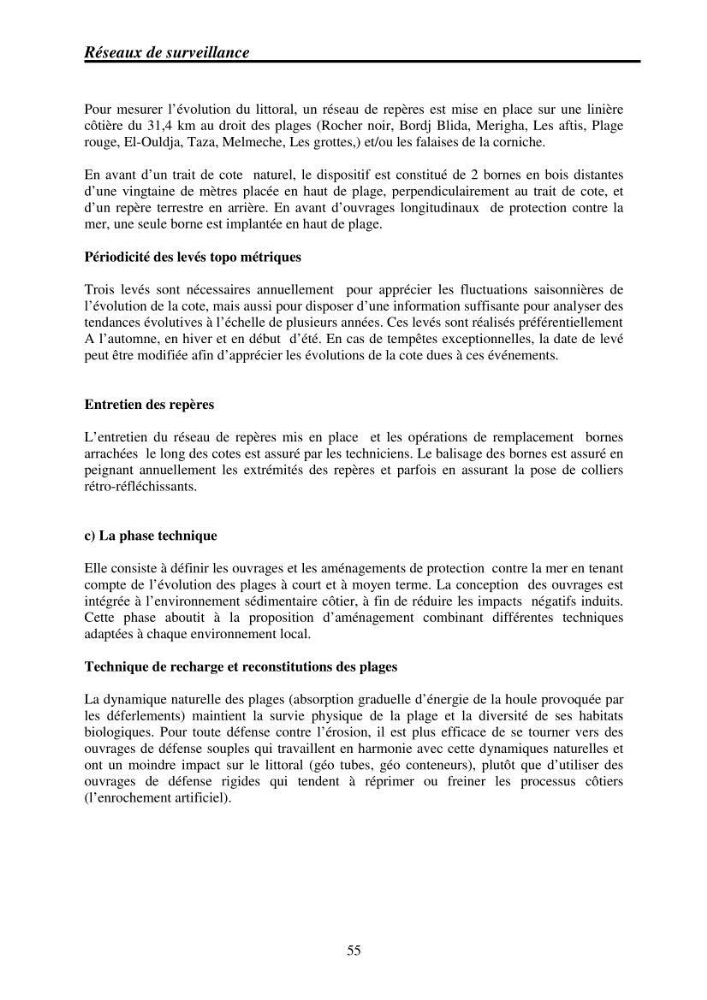 Mise en place de réseaux de surveillance environnementaux de la zone marine côtière de Taza ( wilaya de Jijel)