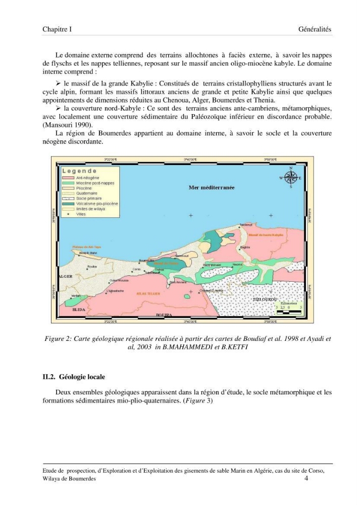Etude de prospection d\'exploration et d\'exploitation des gisements de sable en mer: cas du site de Corso, wilaya de Boumerdes